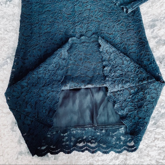 White Stone Stretchy Lacy Mini Dress - Picture 5 of 5